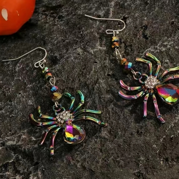 NIP Iridescent Spider Dangle Earrings - Picture 3 of 3